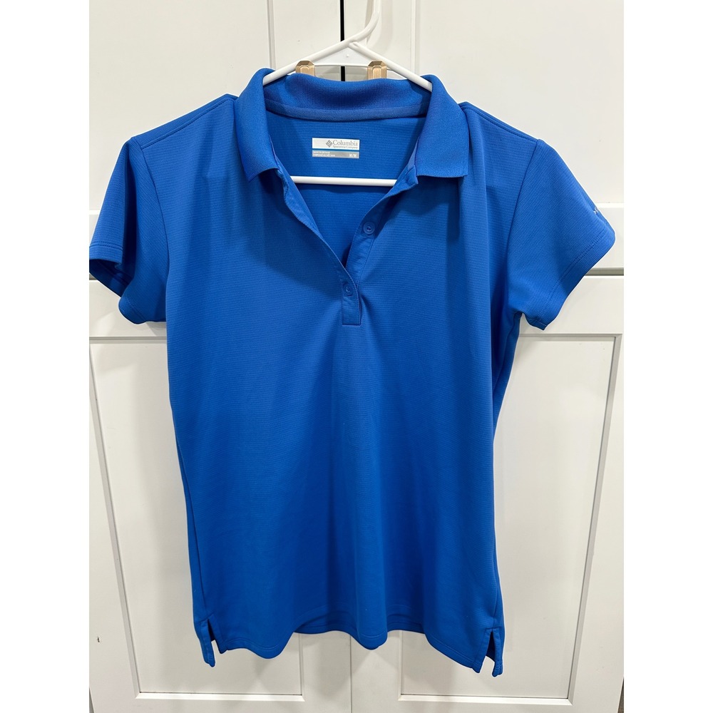 Columbia Womens Blue‎ Short Sleeve Performance Polo Shirt FL6087 Size M